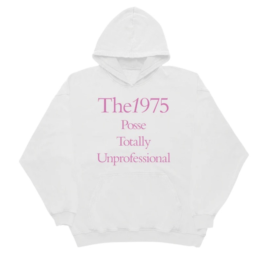 The 1975 TOTALLY UNPROFESSIONAL‎ HOODIE white/pink size large